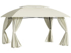 10' x 13' Outdoor Double Vented Roof  Gazebo Patio - Beige