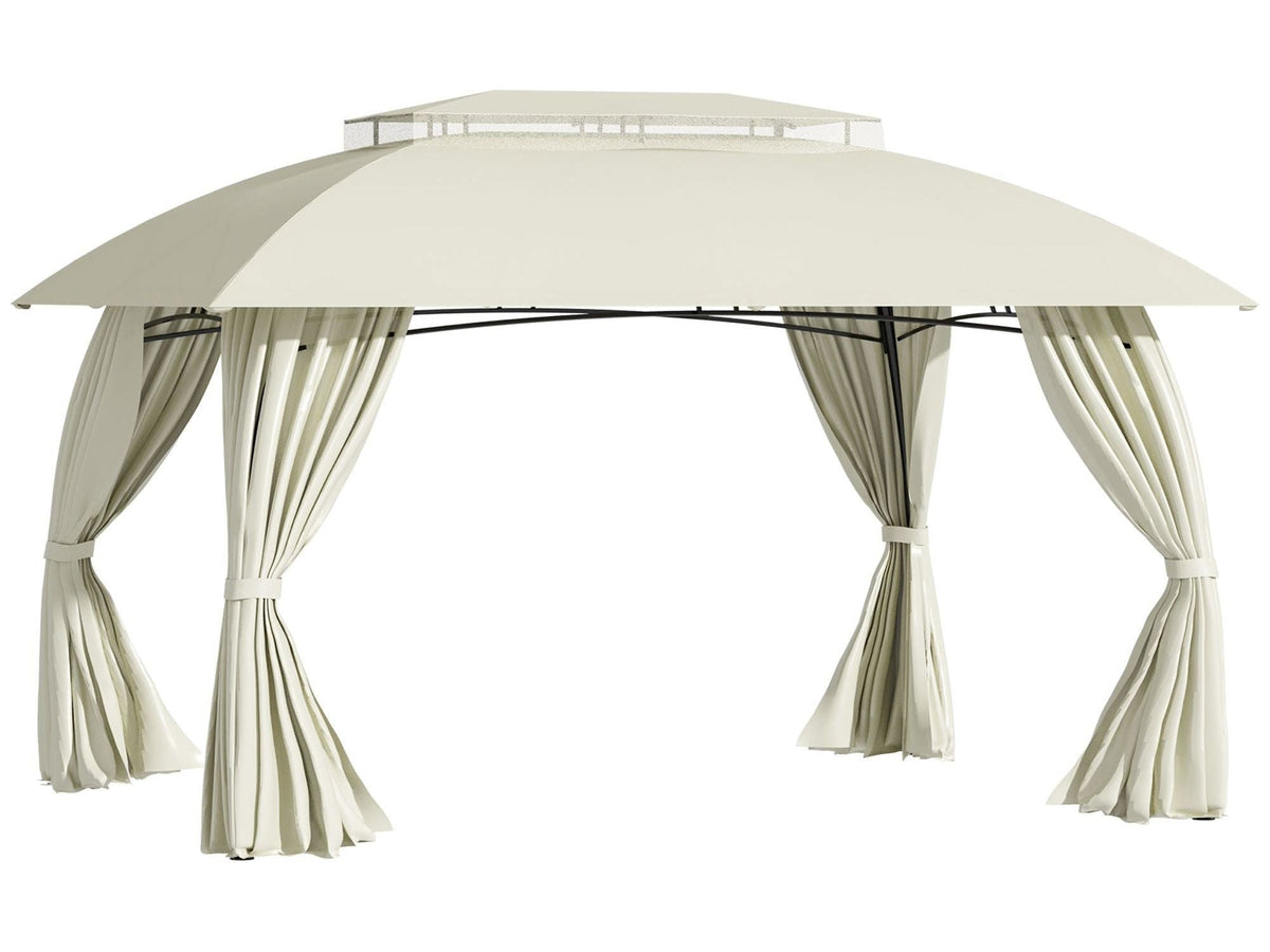10' x 13' Outdoor Double Vented Roof  Gazebo Patio - Beige