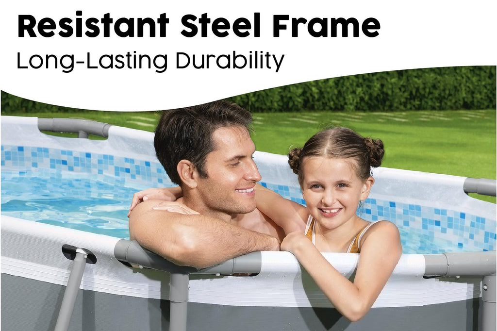 10ft x 33in Dark Grey Oval Steel Pro MAX Above Ground Pool Set