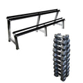Muscle Motion Rubber Hex Dumbbell Set With 2 Tier Rack (10kg-40kg) (10 pair)