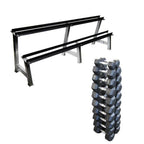 Muscle Motion Rubber Hex Dumbbell Set With 2 Tier Rack (10kg-40kg) (10 pair)