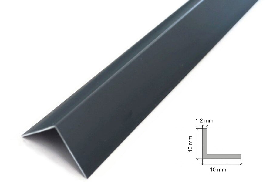 Anthracite PVC Corner Angle – 1m & 2.48m Plastic Trim