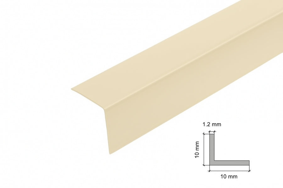 Ivory PVC Corner Angle Trim – Internal Plastic Edge Moulding