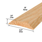 3-1/2 in. x 3/4 in. Natural Hardwood Low-Profile Threshold for Doorways