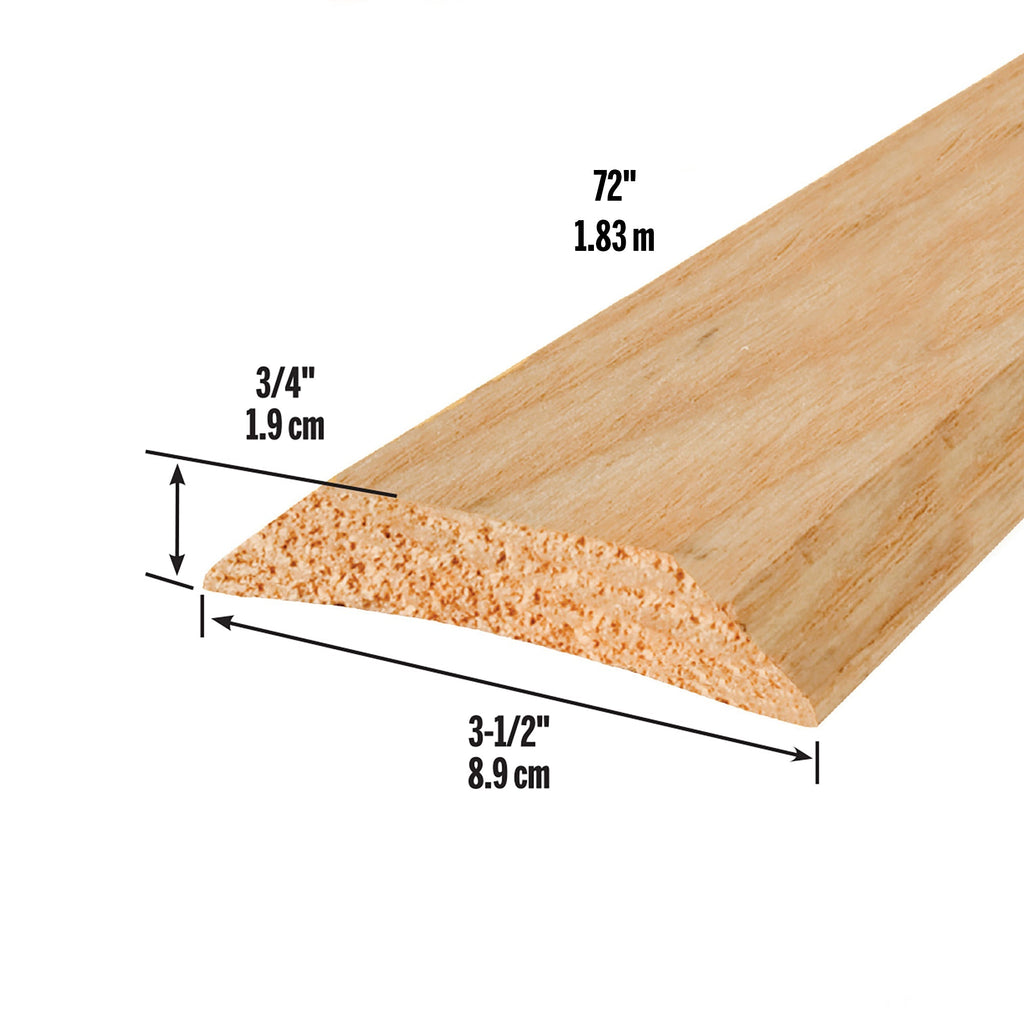3-1/2 in. x 3/4 in. Natural Hardwood Low-Profile Threshold for Doorways