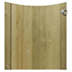 Concave Featherboard Gate (Left Hand Hanging) Complete with Fittings - 1.15m x 1m