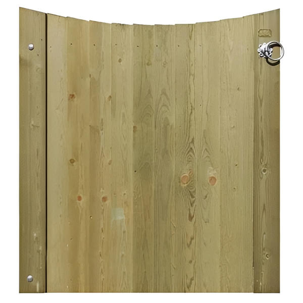 Concave Featherboard Gate (Left Hand Hanging) Complete with Fittings - 1.15m x 1m