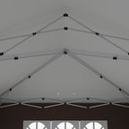 3 x 6m Garden Pop Up Gazebo, Wedding Party Tent with Sidewalls, Windows, Carry Bag, Brown