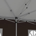 3 x 6m Garden Pop Up Gazebo, Wedding Party Tent with Sidewalls, Windows, Carry Bag, Brown