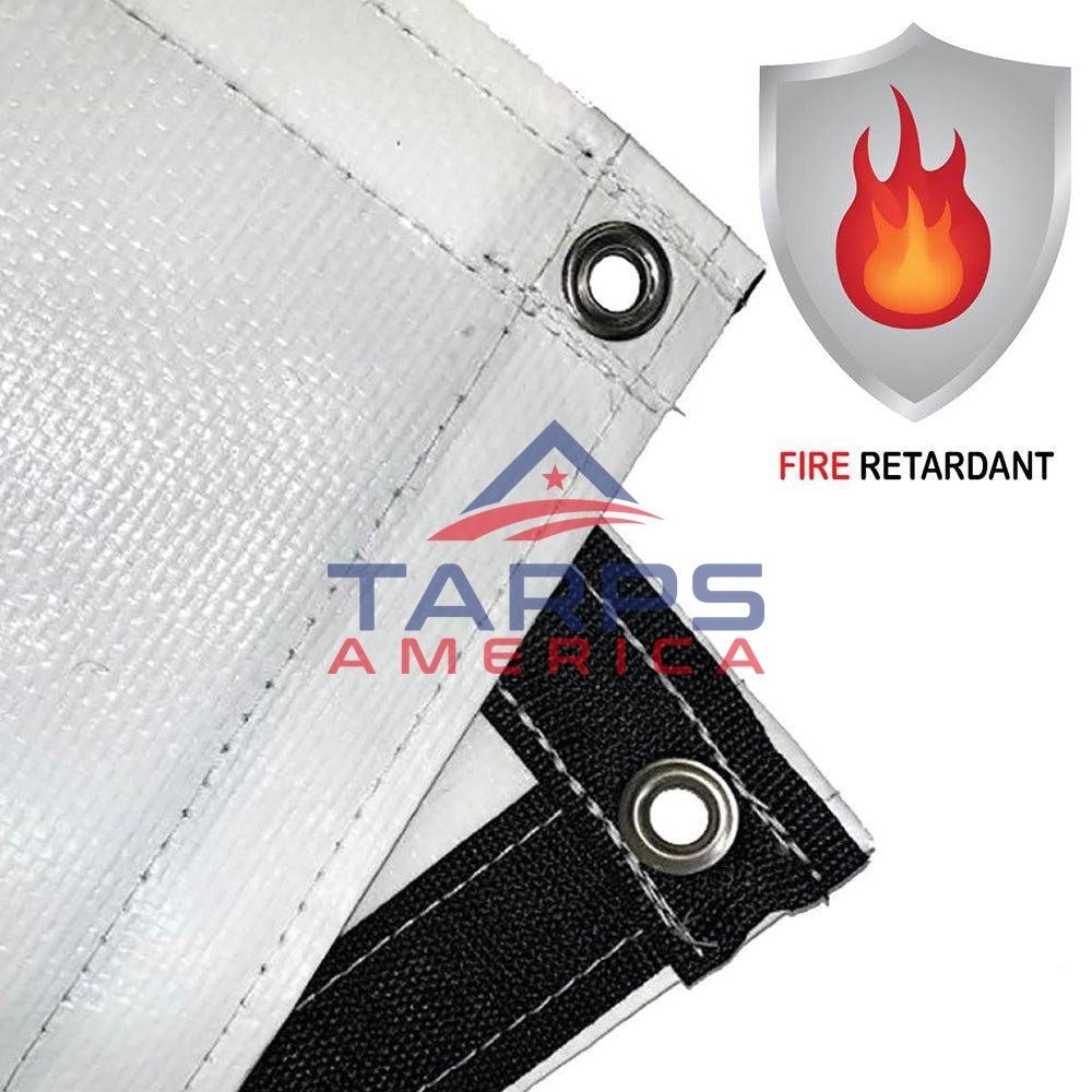 12 mil Medium Duty White/White Fire Retardant Poly Tarp