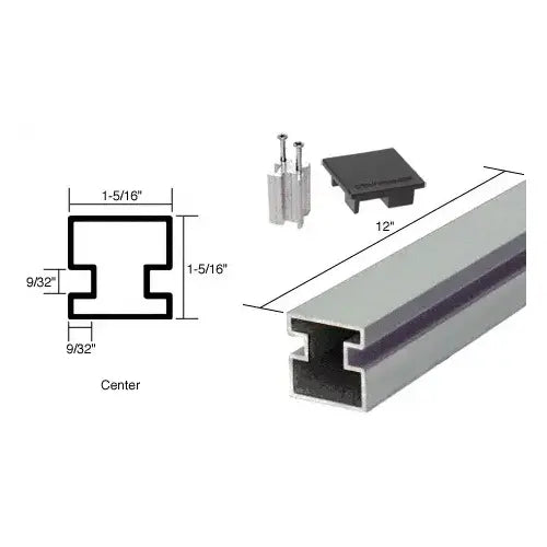 CRL Satin Anodized 12" Center Aluminum Counter Post - 6406412
