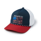 Pelagic Upswell Reel Flag Mid Crown Trucker Hat - Dogfish Tackle & Marine