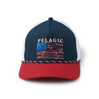 Pelagic Upswell Reel Flag Mid Crown Trucker Hat