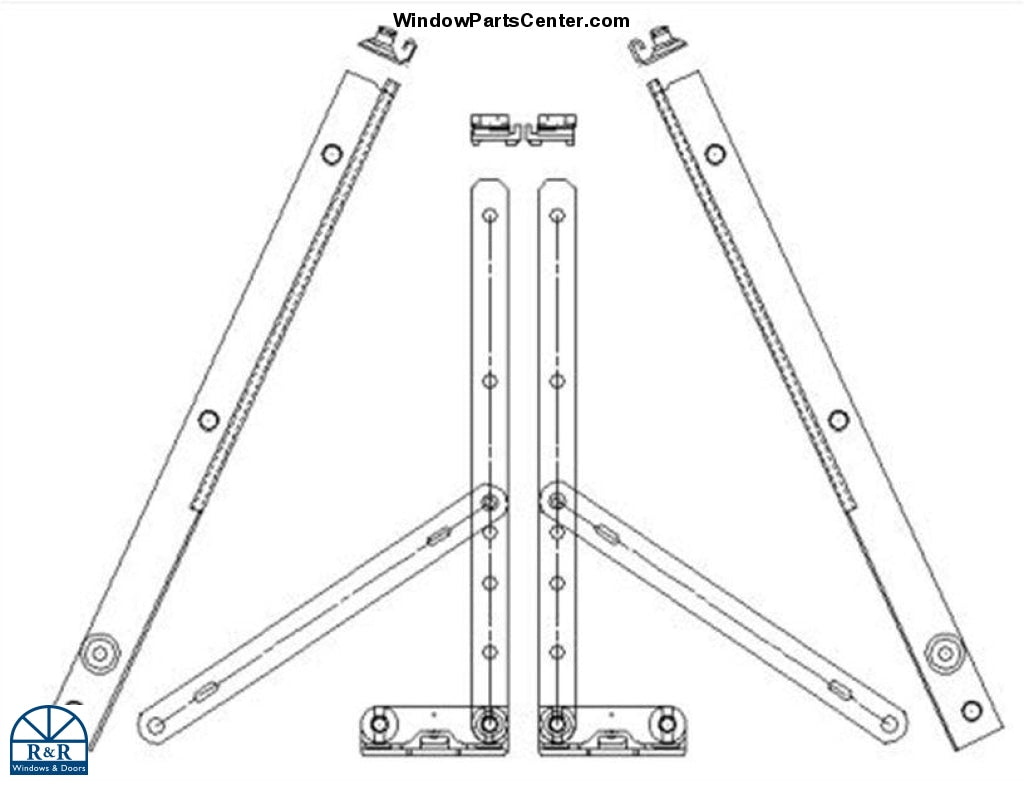 121 Amesbury Truth Adjustable Hinge Track Kit - 10 and 14 inch style