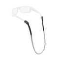 Chums Switchback Sunglasses Retainer in black and gray fade, designed to securely hold sunglasses during fishing and outdoor activities.