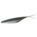 Deps Sakamata Shad 7" soft plastic minnow lure in black and silver with glitter and a split tail for bass fishing tackle