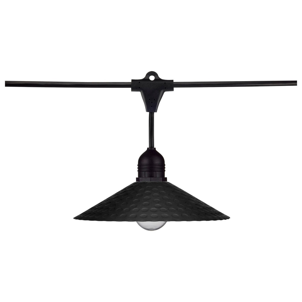 Satco 80-2843 8-Inch Textured Black Metal Dark Sky Shade for Patio String Lights