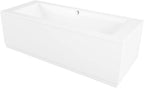 iBathUK Strava Double Ended Rectangular Acrylic Bathtub with Adjustable Feet, Modern White Gloss Bathroom Tub,1700 x 700mm