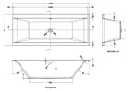 iBathUK Strava Double Ended Rectangular Acrylic Bathtub with Adjustable Feet, Modern White Gloss Bathroom Tub,1700 x 700mm