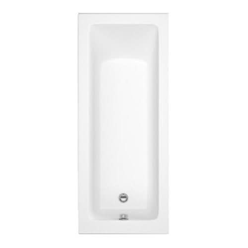 iBathUK Arvon Single Ended Rectangular Acrylic Bathtub with Adjustable Feet, Modern White Gloss Bathroom Tub, 1600 x 700mm