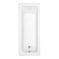 iBathUK Arvon Large Designer Single Ended Rectangular Acrylic Bathtub with Adjustable Feet, White Gloss Bathroom Tub, 1800 x 800mm