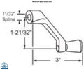 Handle Roto Crank - 3" with 11/32" Spline - DISCONTIUED See Product Description for Replacement Option