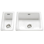 Astini Hampton 150 1.5 Bowl White Ceramic Undermount Kitchen Sink with Waste