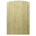 Convex Featherboard Gate (Left Hand Hanging) Complete with Fittings - 1.45m x 1m
