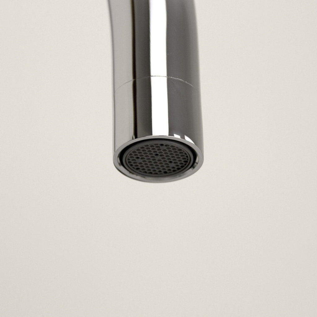 Astini Cosmopolitan Twin Lever Kitchen Sink Mixer Tap with Brushed Steel and Chrome Finish