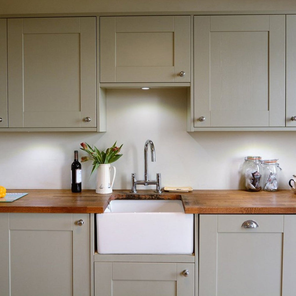 Astini Belfast 100 1.0 Bowl White Ceramic Kitchen Sink with Plug Waste