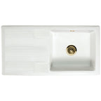 Astini Canterbury 100 1.0 Bowl Gloss White Ceramic Kitchen Sink with Waste Options