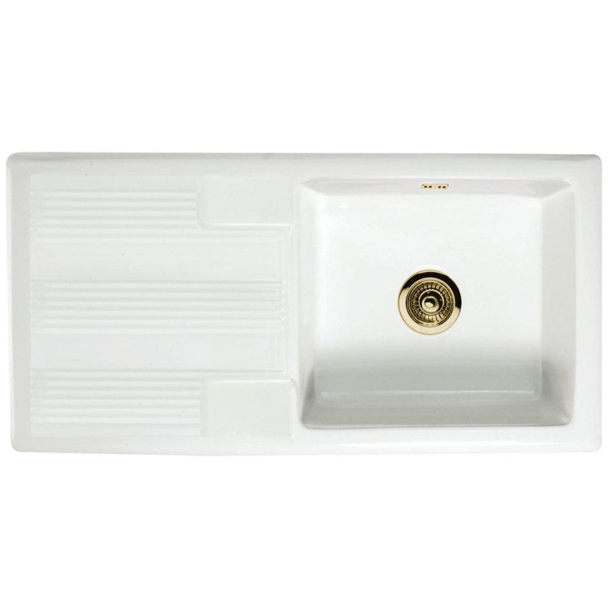 Astini Canterbury 100 1.0 Bowl Gloss White Ceramic Kitchen Sink with Waste Options