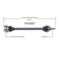 CABRIOLET 1985-1993 SCIROCCO 1985-1988 Passenger Side Cv Shaft Axle