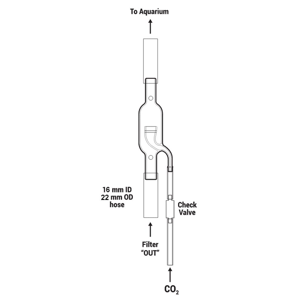 Glass Inline CO2 Diffuser 17mm