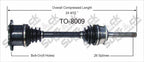 CV Drive Axle Shaft for Toyota T-100 Pickup 4x4 1993 1995 1996 1997 1998 Front