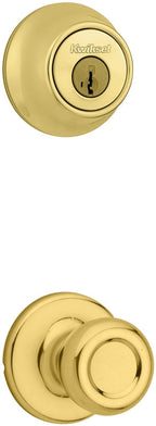 Kwikset 690T3CP6ALRCSK6 Knob Lockset, 3 Grade, Keyed Key, Polished Brass, 2-3/8 x 2-3/4 in Backset, K6 Keyway
