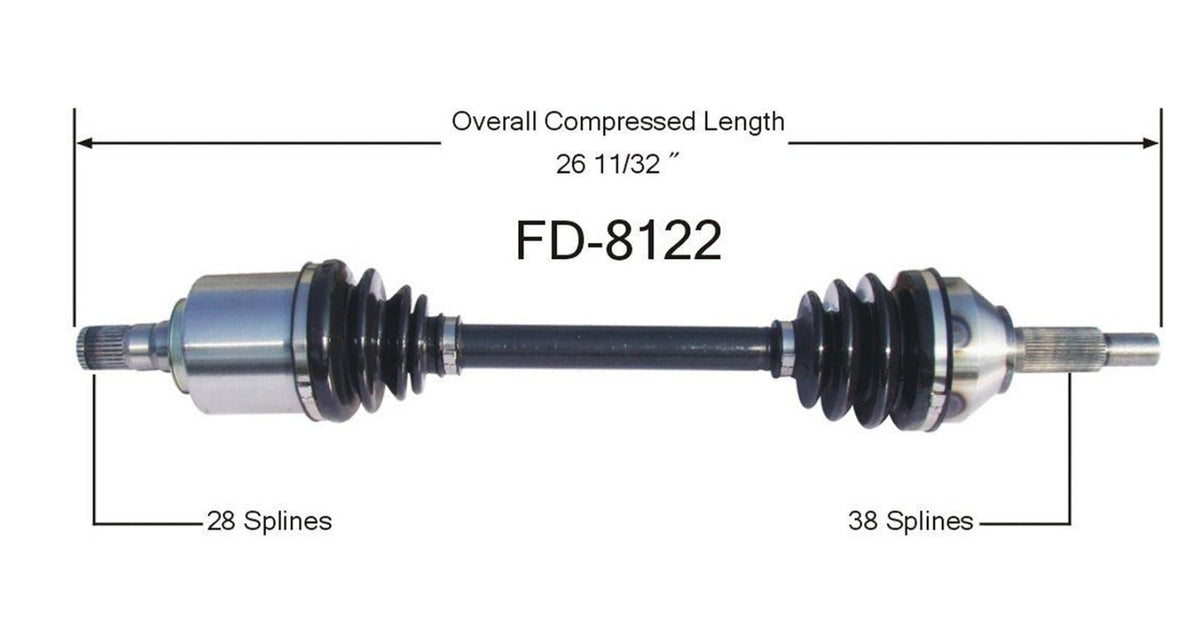SurTrack FD-8122 CV Axle Shaft - , Front Left Fits Montegro & Five Hundred