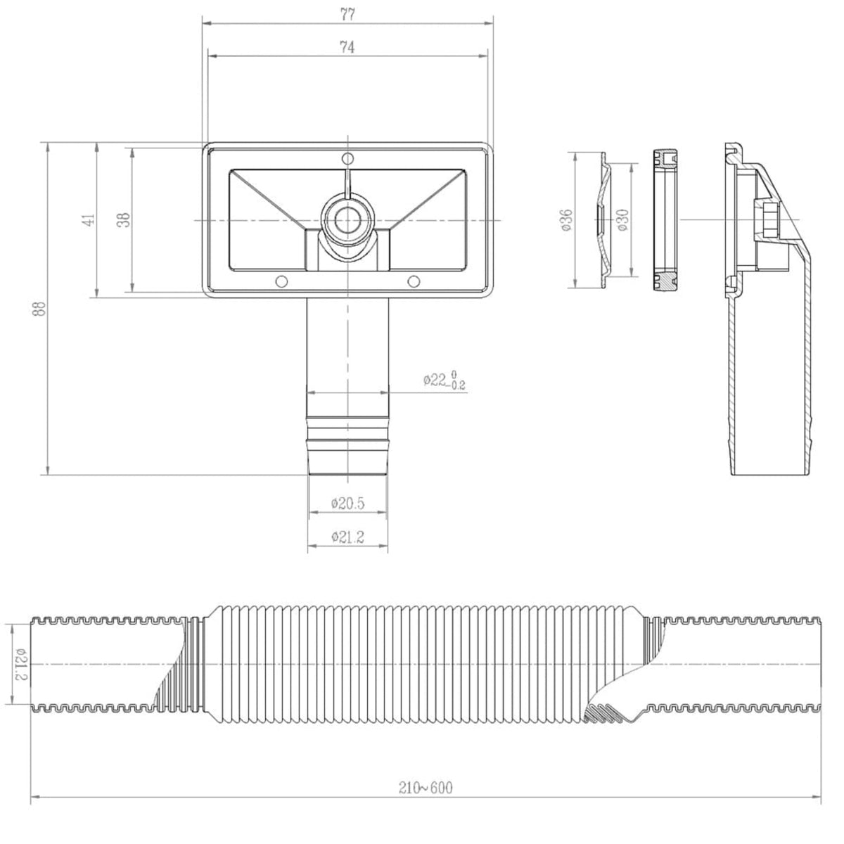 Astini RAK Rangemaster 1.5 Bowl Waste, Overflow & Plumbing Kit for Kitchen Sinks