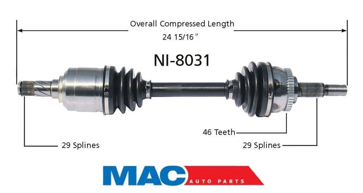 CV Drive Axle Shaft Fits Infiniti I30 Nissan Maxima 1995-99 Front Driver Side MT