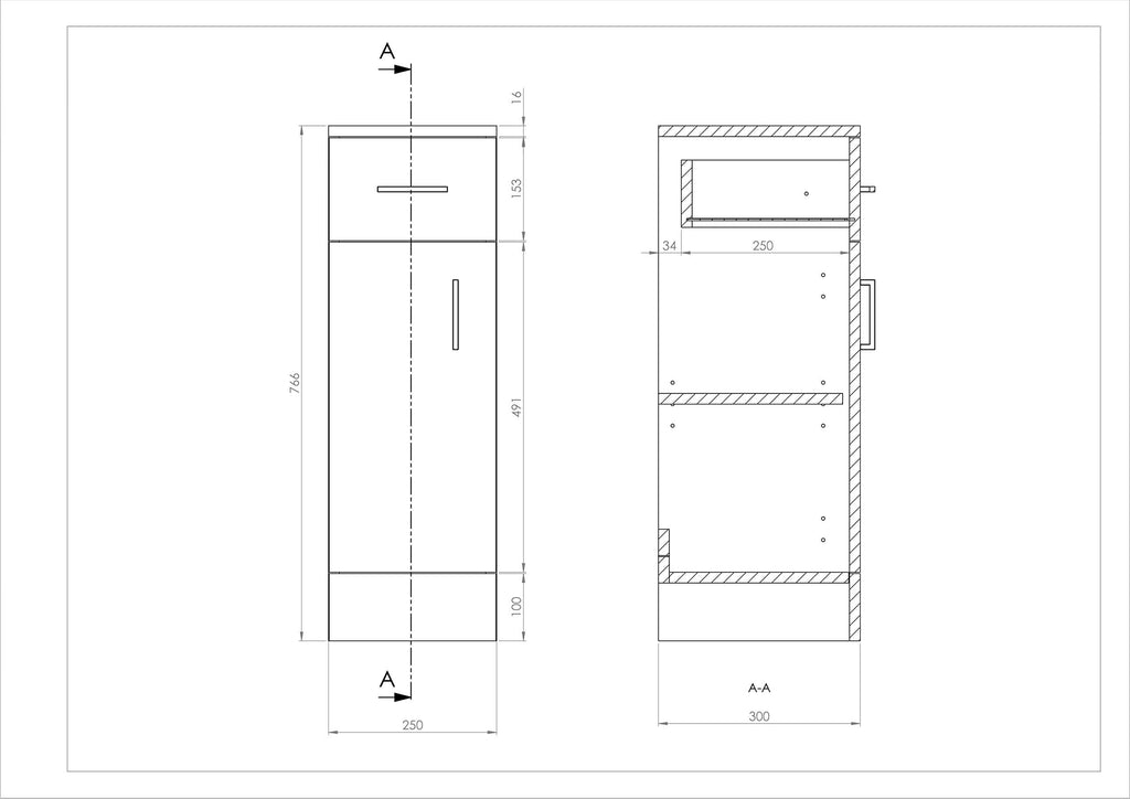 VeeBath Linx Vanity Unit and Compact Storage Combination Unit