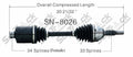 SN-8026 CV Axle Shaft - , Front-Left or Right Cobalt HHR G5 Ion Automatic