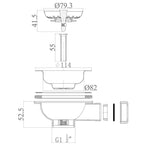 2x 90mm Waste and Round Overflow Set for Astini RAK Rangemaster Ceramic Sink