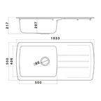 Astini Harrison 1.0 XL Bowl Composite Synthetic Kitchen Sink & Waste