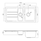 Astini Harrison 1.5 Bowl Composite Synthetic Kitchen Sink & Waste