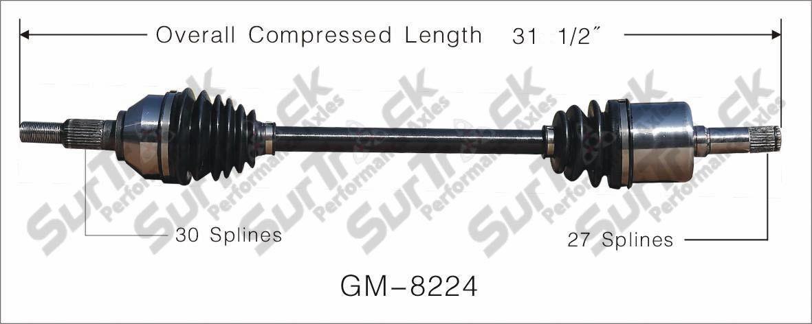 SurTrack GM-8224 CV Axle Shaft - , Rear Left SRX STS