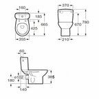 Laura Eco Toilet Pack - Close-Coupled Toilet Pan, Seat & Cistern