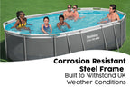 16ft x 42in Dark Grey Oval Steel Pro MAX Above Ground Pool Set