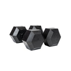 17.5kg Black Hex Dumbbell Pair