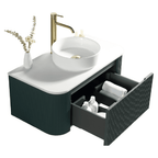 Astini Flauto 870 Curved Corner Wall Hung Vanity Unit & Sintered Stone Counter Top