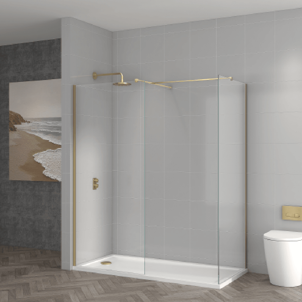 Astini T18 Brushed Brass 1000x1950x8mm Wetroom Panel